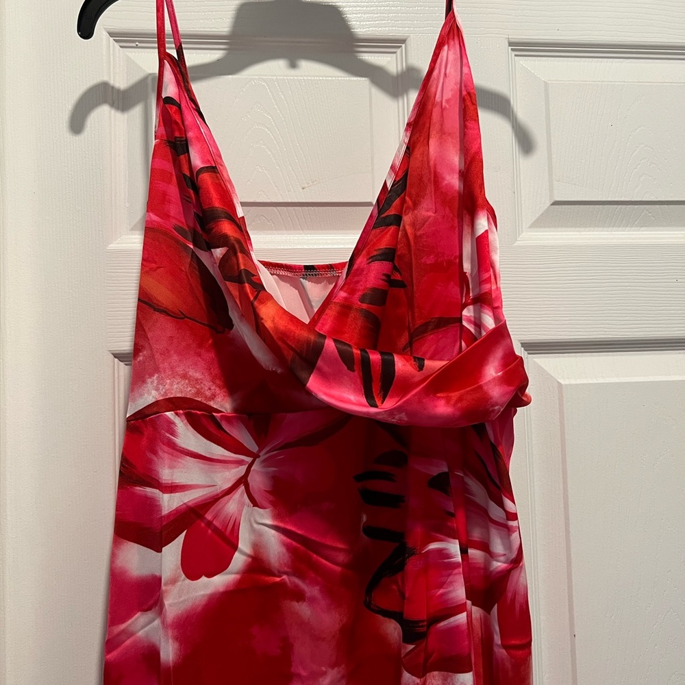 Showy sleeveless red dress